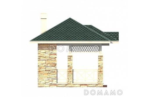 Проект беседки с отделкой из декоративного камня / Фасад 3