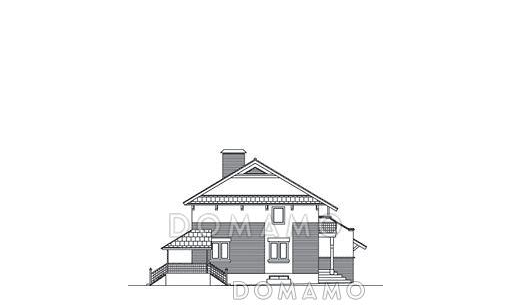 Проект дома из пенобетона с гаражом и просторной гостиной / Фасад 4