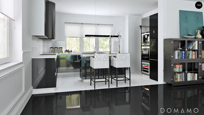 Проект просторного одноэтажного дома из газобетона с тремя спальнями и гаражом на два автомобиля