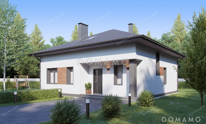 Проект дома с мансардой и террасой в современном стиле