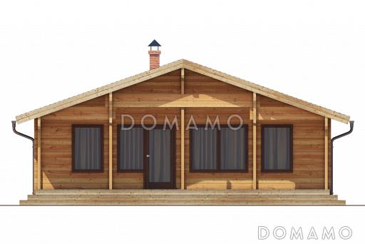 Проект дачного дома из клееного бруса / Фасад 1