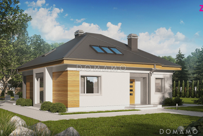 Проект мансардного дома из газобетона с двумя спальнями на первом этаже и двумя на мансарде