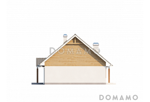 Проект классического мансардного дома из кирпича с дополнительной спальней на первом этаже и эркером в столовой зоне / Фасад 3
