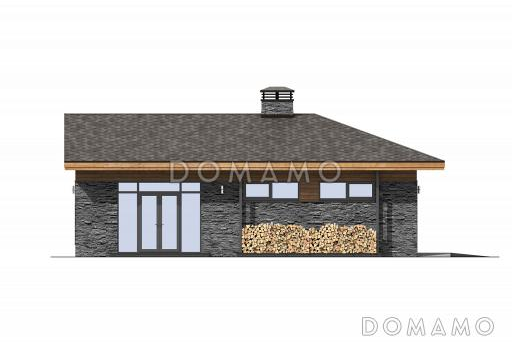 Проект хозблока с мастерской и навесом для двух машин / Фасад 2