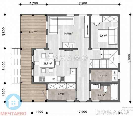 Дерби / План 1 этажа