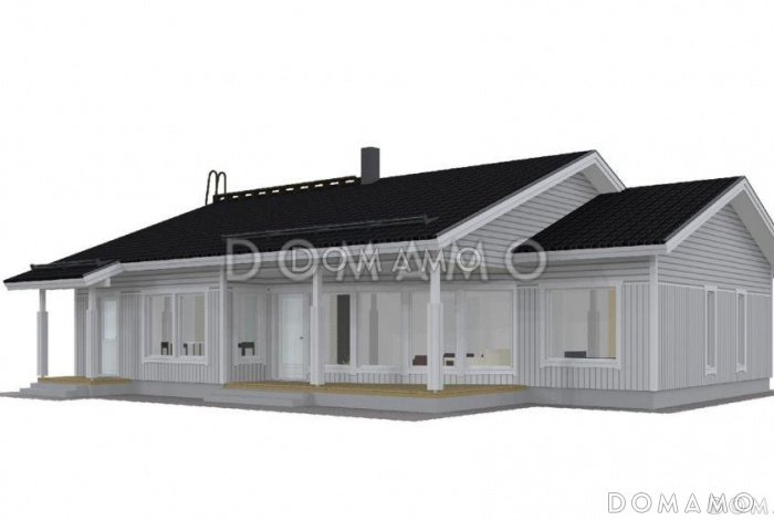 Проект каркасного дома с двускатной крышей