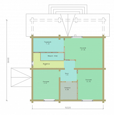 Проект дома из бруса с мансардным этажом / План мансардного этажа