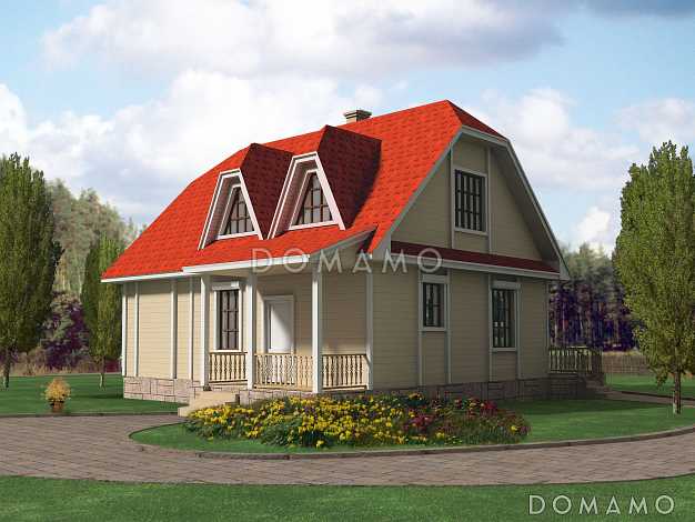 Проект коттеджа из газобетона с вальмовой крышей