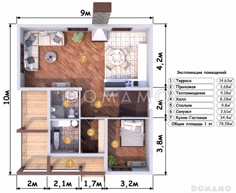 Тироль / План 1 этажа