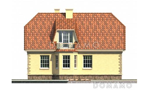 Проект каркасного коттеджа с лоджией в европейском стиле / Фасад 3