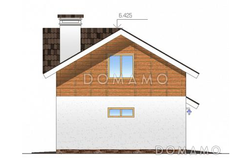 Проект одноэтажного дома с мансардным этажом, с гаражом на 2 машины / Фасад 2