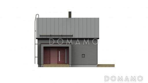 Проект каркасного дома с открытой террасой / Фасад 1