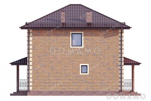 Проект двухэтажного дома с большой гостиной и столовой / Фасад 3