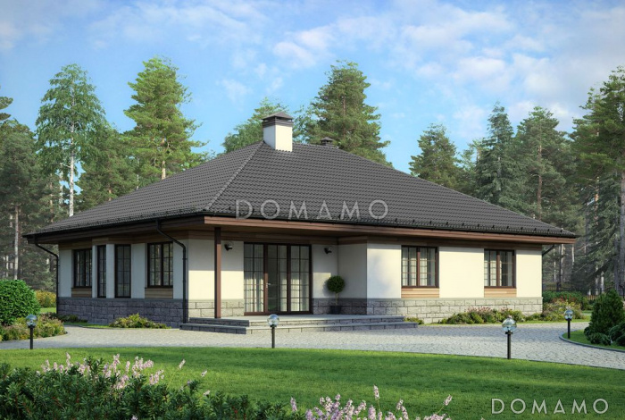 Проект каркасного одноэтажного дома