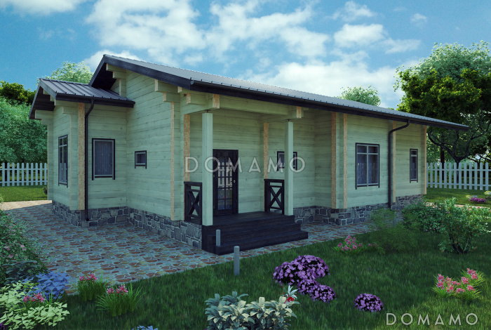 Проект уютного одноэтажного дома из клееного бруса