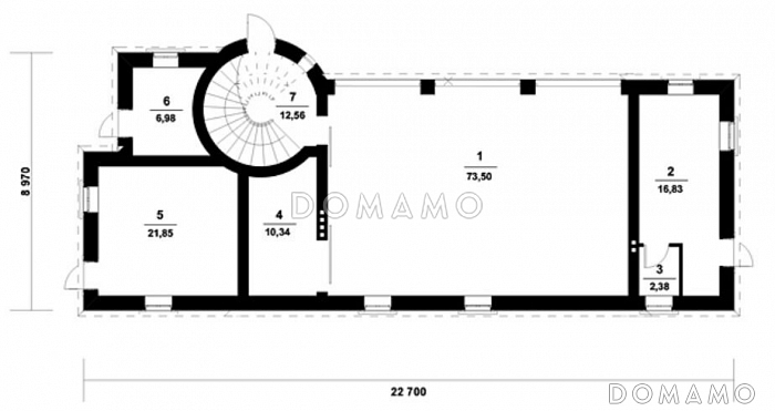 Проект гаража с комнатой для охраны / План 1 этажа