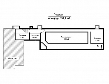 Проект пристроенного бассейна круглогодичного использования / План цокольного этажа