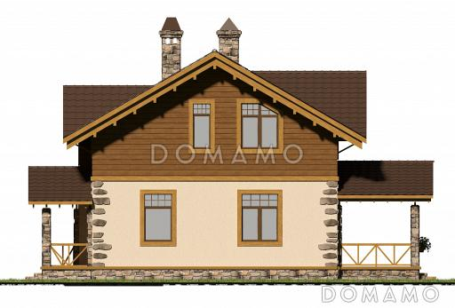 Проект коттеджа из СИП панелей в стиле шале / Фасад 4