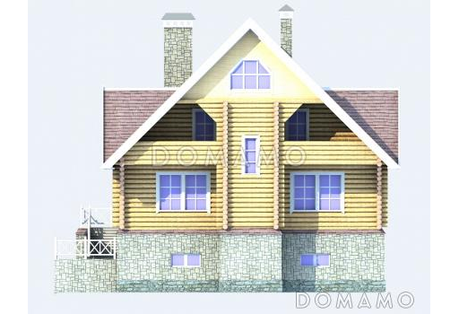 Проект деревянного дома с гаражом / Фасад 2