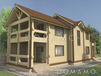 Проект двухэтажного дома из клееного бруса с подвальным этажом и холодным чердаком