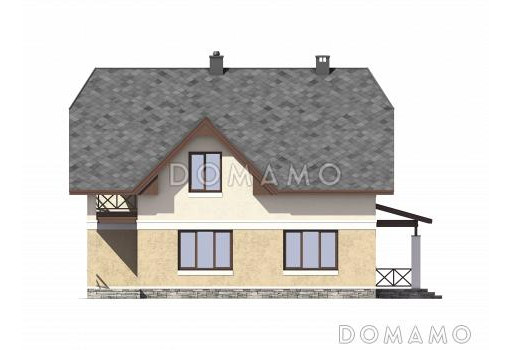 Проект небольшого дома с гаражом / Фасад 4