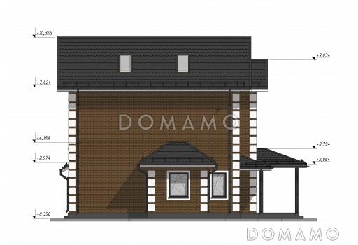 Проект трехэтажного дома в английском стиле S-187 / Фасад 2
