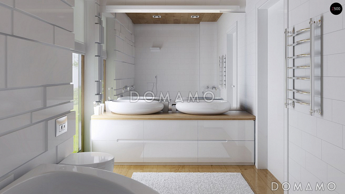 Проект современного одноэтажного дома с плоской крышей из кирпича с тремя спальнями и панорамным остеклением гостиной