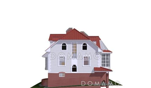 Проект коттеджа с гаражом и зимним садом / Фасад 4