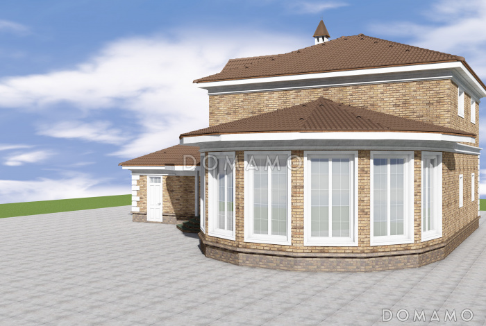 Проект двухэтажного помещения бассейна с двумя спальнями и гаражом