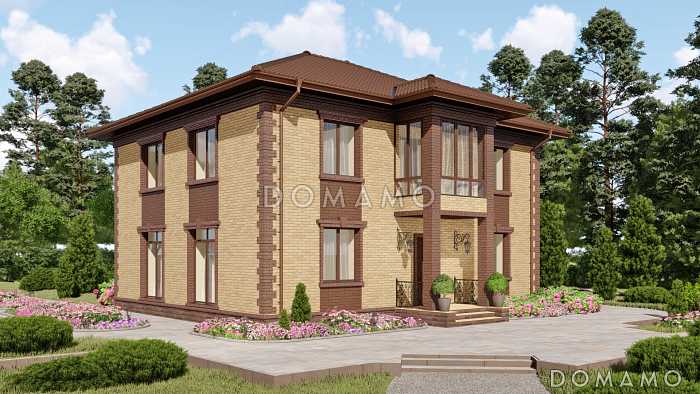 Проект двухэтажного дома с мастер-спальней и кабинетом