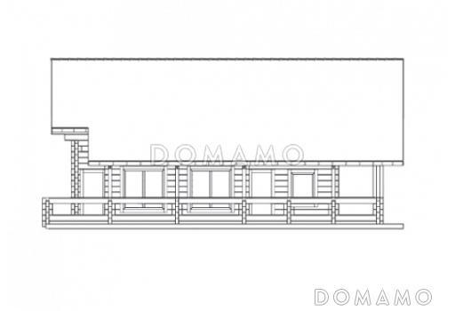Проект коттеджа в скандинавском стиле из клееного бруса / Фасад 3