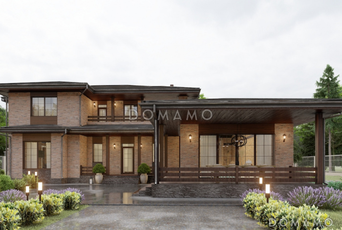 Проект дома со спа-зоной, 5 спальнями и просторным холлом на втором этаже