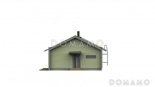 Проект одноэтажного каркасного дома с небольшой кухонной зоной / Фасад 2