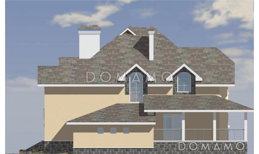 Проект коттеджа с встроенным гаражом / Фасад 2