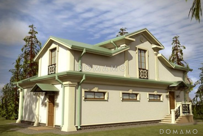 Проект гаража для трех автомобилей с жилыми комнатами на втором этаже