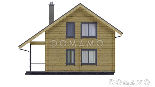 Проект двухэтажного дома с крытой и открытой террасами / Фасад 3