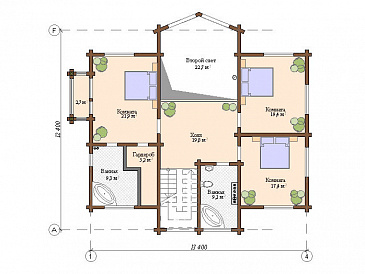 Проект дома с сауной на первом этаже / План мансардного этажа
