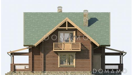 Проект деревянного дома из оцилиндрованного бревна / Фасад 4