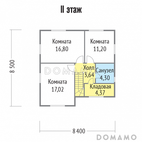 Проект дома из бруса с идеальной планировкой / План мансардного этажа