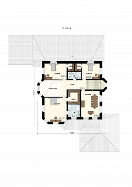 Проект дома со спортзалом, бассейном, бильярдной, просторной обеденной зоной, террасами, гаражом / План 2 этажа
