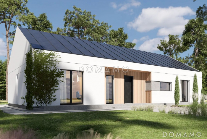 Проект кирпичного дома в стиле барнхаус с 4 спальнями и большой гостиной