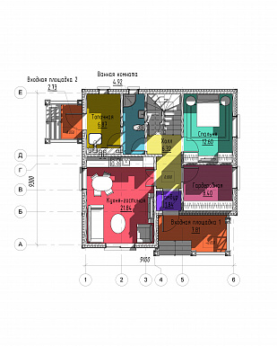 Проект одноэтажного дома с мансардой и подвалом / План 1 этажа