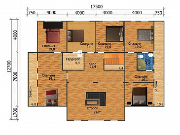 Проект дома для большой семьи / План мансардного этажа