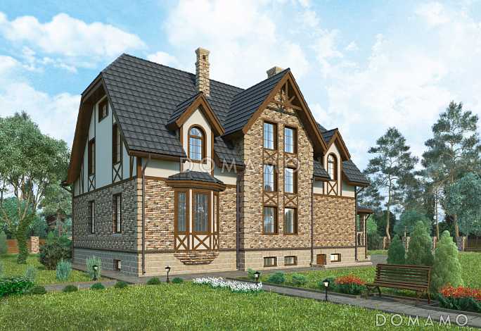 Проект особняка в стиле Тюдор из СИП панелей