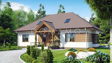 Проект одноэтажного дома из газобетона с тремя спальнями и возможностью обустройства мансарды