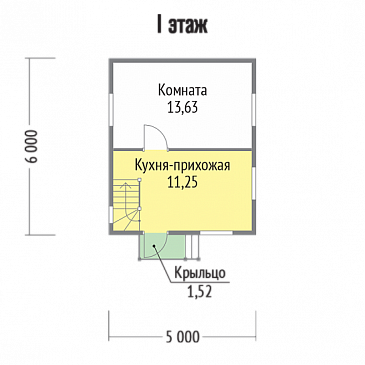 Проект классического дома с крыльцом / План 1 этажа