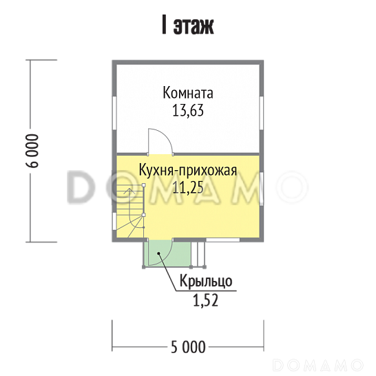 Проект классического дома с крыльцом / План 1 этажа
