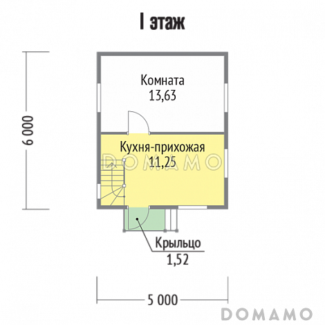Проект классического дома с крыльцом / План 1 этажа