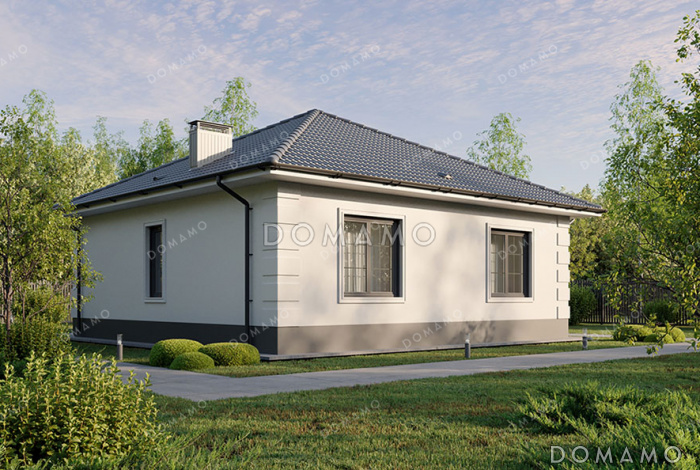 Проект небольшого дома с тремя спальнями и кухней