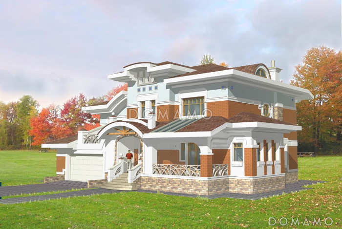 Проект коттеджа с гаражом